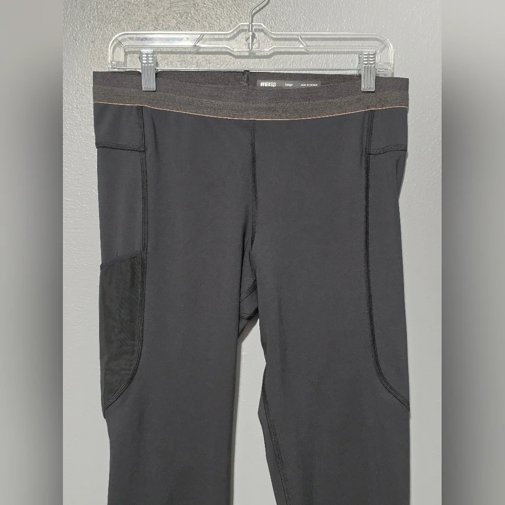 REI CO-OP Running Tights Mens Large Black Trail Athletic Hiking Training Workout